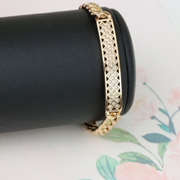 "Rose Gold Bracelet with Diamond Cut Lattice Design, XPBL0945 - Picture 10 of 12